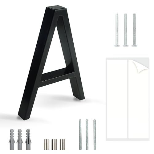 HASWARE Schwebendes Hausnummernschild: 5 Zoll (12cm) modernes Türschild – auffällig für Straßennummern (A, Schwarz)