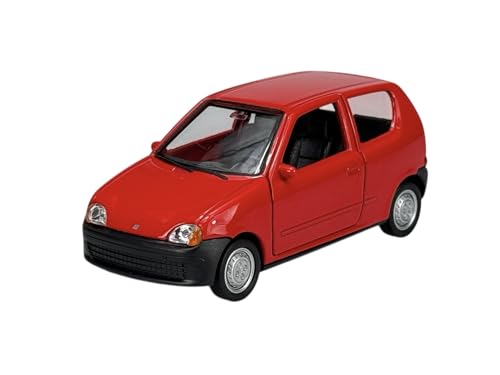 Welly Modell Auto Kompatibel mit FIAT Seicento Rot ca 1/34-1/39 Metal Modell Auto Die Cast Neu im Kasten