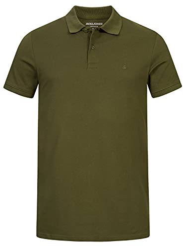 JACK & JONES Male Polo Shirt Klassisches, Grün, Olive Night, XL