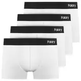 FALARY Boxershorts Herren Männer Unterhosen Men Retroshorts Unterwäsche Underwear Boxer Trunk Baumwolle Ohne Kratzenden Zettel 4er Pack Weiß M