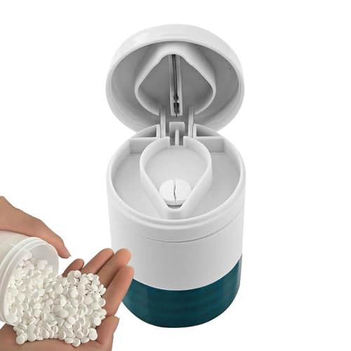 Pillenzerkleinerer – Pillenbox aus PP, kompakter Pillenschneider | perfekter und einfach zu bedienender Pillenzerkleinerer, Reise-Pillen-Organizer, tragbarer Pillentrenner, Mahlwerk und