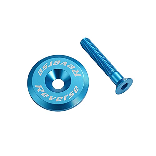 Reverse Steuersatzkappe Alu mit Schraube dunkel hell blau
