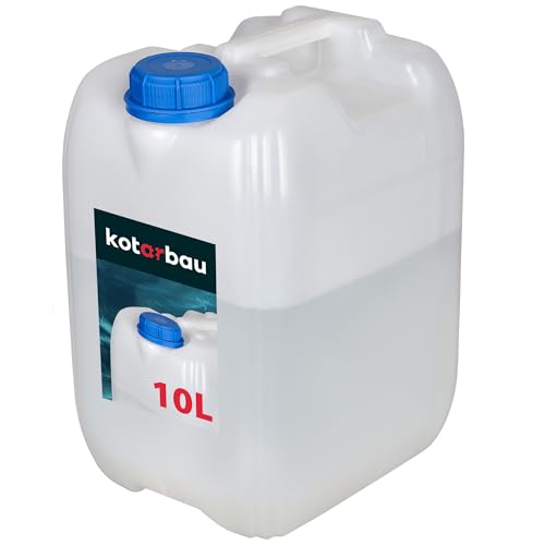 KOTARBAU® Wasserkanister 10L ohne Hahn Kunststoff Kanister für Wasser Kanister Lebensmittelecht PE Trinkwasserbehälter mit Schraubverschluss Trinkwasser Kanister Wasserbehälter