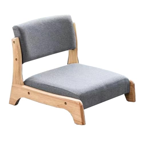 GIZNXBA Bodenstuhl Mit Rückenlehne, Bodensessel Gaming Faules Sofa Meditationsstuhl Fensterstuhl Mit Kissen, Bodensitz Für Erkerfenster, Wohnzimmer, Schlafzimmer(/Gray A,Natural)