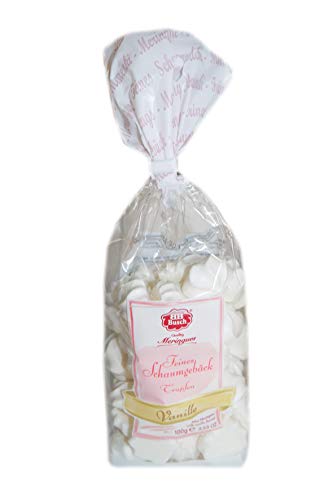 Busch Quality Meringues – Feines Schaumgebäck, Tropfen Vanille, knusprige Baisers, 100g