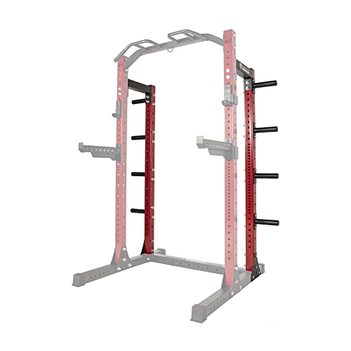 Signature Fitness SF-SS1 0,5 kg Kapazität 7,6 x 7,6 cm Power Rack Kniebeugenständer, inklusive J-Haken und Sicherheits-Spotterarme, optionales Umbauset, nur halbes Umbausatz