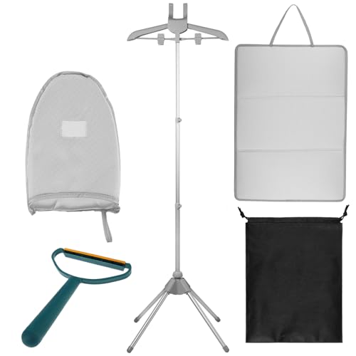Dampfständer Steamer für Kleiderbügel,Faltbarer Dampfbügel mit Bügelkissen und Handschuh,360° drehbarer Dampfbügelständer,verstellbare Länge 84 bis 160 cm,tragbarer Trockenständer für Kleidung