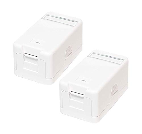 Faconet® 2x Aufputzdose für Keystone Jacks z.B. RJ45 Lan Netzwerk, USB oder Koax (Aufputzdose 1fach)