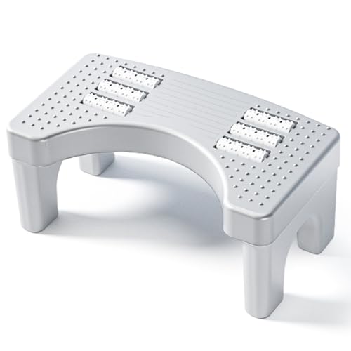 Toilettenhocker Erwachsene, Toilettenhocker Klappbar Hoch, Staubfrei und Rutschfest WC Hocker Erwachsene, Eingedickter Klohocker für Assist Relieve Verstopfung, Blähungen, Reizdarmsyndrom (Weiß)