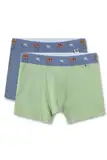 Sanetta Jungen-Hipshorts (Doppelpack) grün & blau | Hochwertige und nachhaltige Unterhose für Jungen aus Baumwoll-Mix. Inhalt: 2er Set Unterwäsche für Jungen 116