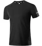 1er Pack Sport Tshirts Herren T-Shirt Schwarz Kurzarm Funktionsshirt Sport Shirt Schnelltrocknend Atmungsaktiv Sportshirt Sommer Outdoor Gym Workout Running Shirts Fitness Oberteil für Men Black-XL