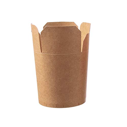 500 Nudelboxen Asiaboxen Snackboxen Foodboxen Pastaboxen Dönerboxen Pappe Hartpapier braun unbedruckt PE beschichtet 16oz ca. 500ml - Inkl. Verpackungslizenz in D.