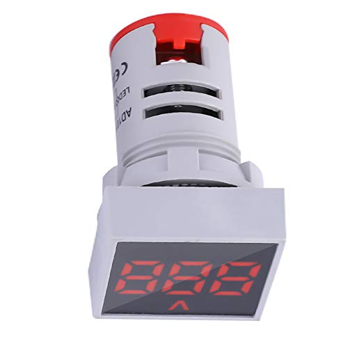 LED-Anzeigeleuchte, AC20–500 V, Mini-Digital-LED-Anzeige, Voltmeter, Quadratische Signallampe, Rot, Grün, Gelb, Blau, Weiß (optional) (Rot)