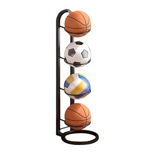 Wpsagek Basketballständer, 2/3/4/5 Stufiges Vertikale Ballaufbewahrung, Innenbereich Ballregal, Metall Ballständer Display Halter Für Fußball Basketball