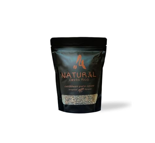 NATURAL de Costa Rica | 450 g | Pure CACAO Gourmet | Ungesüßter GERÖSTETER Naturkakao | Reine Kakaobohnen | Zum Essen oder Schmelzen | Für Feinschmecker | Als Geschenk | Tropisch | Von Frauen angebaut