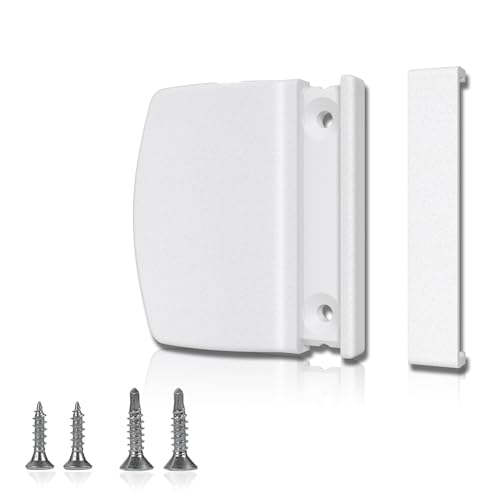 DIYGEEK Balkontürgriff Außen Weiß, Terrassentür Griff mit Verdeckten Schrauben, einfache Montage ohne Bohren, für Balkon, Terrassen und Fliegengittertüren