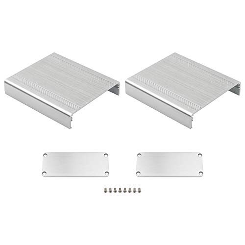 Unxuey Aluminium-Projektbox, 100 x 88 x 38 mm, silberfarben, robust, geteilt, ideal für elektronische Instrumente, Endstufen, Netzteile