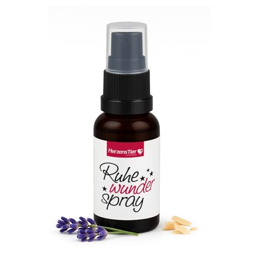 HERZENSTIER Ruhewunderspray 30 ml für Entspannung bei Stress & Angst für Hund, Katze und Pferd - Ideal für Transportbox & Tierarztbesuch