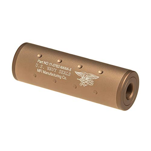 FMA Schalldämpfer Navy Seals Silencer 107mm CW/CCW Desert für Softair