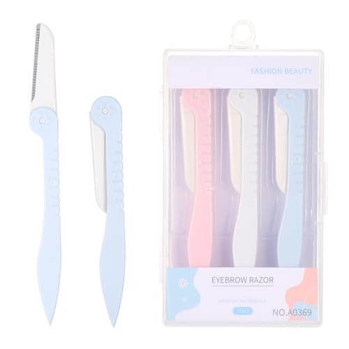 HonGien 3 Stücke Faltbare Augenbrauenformer Damen Gesicht Rasierer Augenbraue Eyebrow Shaper für Gesicht Körper Augenbrauen Damen Männer Augenbrauen Trimmer Rasierer