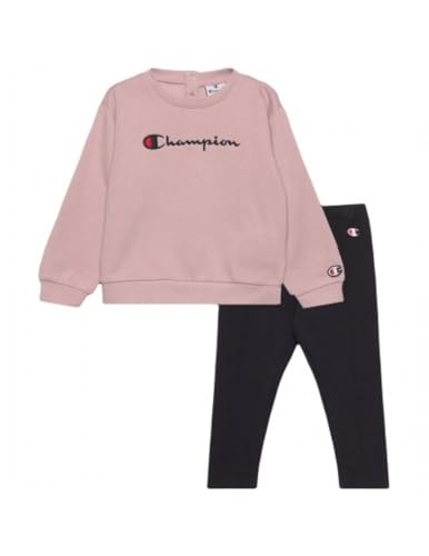 Champion Baby-Mädchen Legacy American Classics Td Ultralight Powerblend Fleece Crewneck komplett, Rosa/Nero, 86