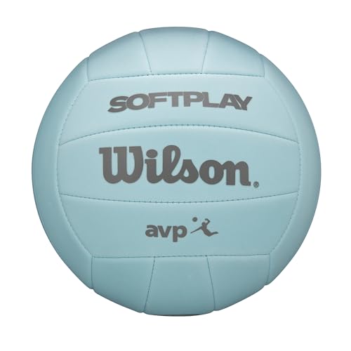 Wilson Volleyball Super Soft Play, Kunstleder, Outdoor und Indoor-Volleyball, Beachvolleyball, Blau