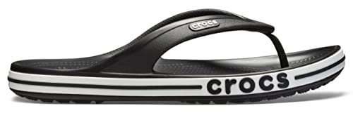 Crocs Unisex's Bayaband Flip Flop,Black/White,43/44 EU