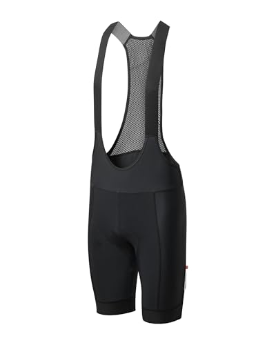 DANISH ENDURANCE Kurze Radlerhose Herren, Radsport-Trägerhosen, Fahrradhose mit Sitzpolster Schwarz L