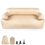 SUBTLETY Aufblasbares Sofa 2 Person Luftsessel mit Rücken, Armlehne & Luftpumpe Aufblasbare Couch Gaming-Liege Indoor Luftsofa Lounge für Outdoor Party, Reisen, Strand, Camping (176x86x75cm)