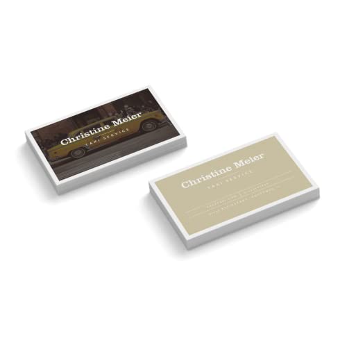 Visitenkarten personalisiert | Design Taxi Service | 2-seitig | Querformat | Menge + Papier zur Auswahl | selbst gestalten | hochwertiger Druck | 350 g Qualitätsdruck (500 Stück)