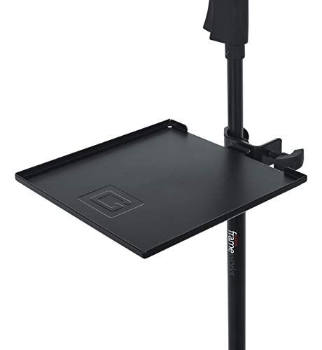 Gator Frameworks Zubehörablage für Mikrofonständer, 23 x 23 cm Fläche mit max. 4 kg Belastbarkeit, schwarz (GFW-SHELF0909)
