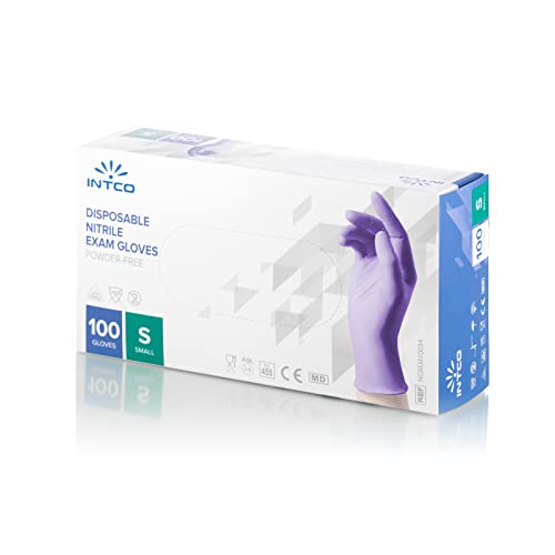 INTCO Nitrilhandschuhe Violett - Qualität Premium Medizinprodukte zertifiziert Zahnärzte und Zahnärzte - 100 Stück (100, S)