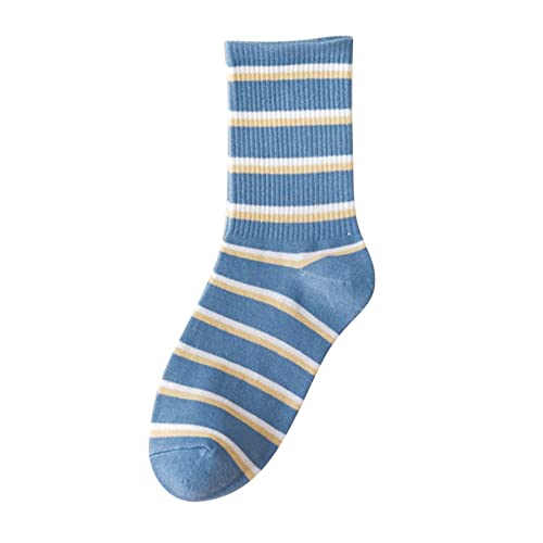 QWUVEDS Womem blau karierte Socken flacher Mund japanische süße Milchmustersocken Socken Schaf