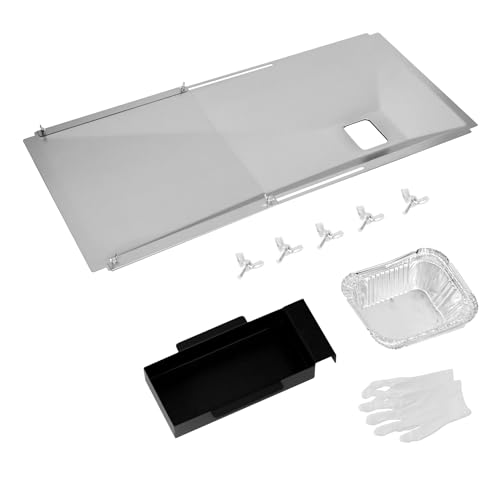 Drip Pan Universal Fettwanne mit Auffangwanne 60cm bis 80cm, Verstellbar Tropfpfanne für 3/4/5 Brenner Gasgrill von Charbroil, Dyna Glo, Nexgrill, Kenmore, Uniflame und mehr, Edelstahl Ersatzteile