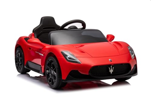 sun baby Kinderfahrzeug ab 3 Jahren Maserati GT Cabrio, Kinderauto mit Lichtfunktionen, Fernbedienung, MP3-Player, USB, Bluetooth (Rot)