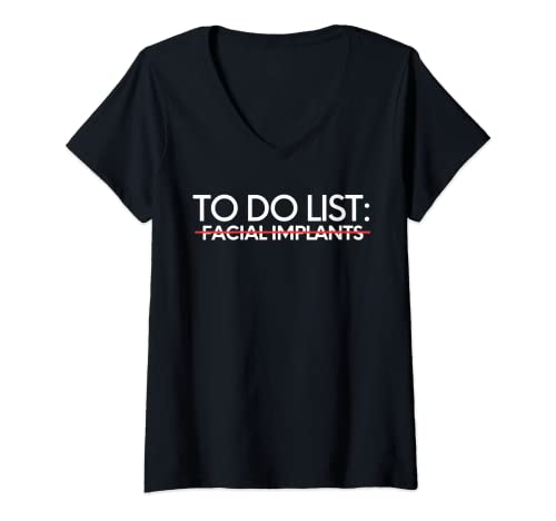 Damen Inspirierende To-Do-Liste, Gesichts-Implantate, Bewusstseinsunterstützung T-Shirt mit V-Ausschnitt
