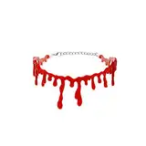 Halloween Blut Halskette Vampir Blut Tropfen Choker, Vampir Blut Tropfen Choker, Unheimlich Blut Halskette, Blutkette Blutige Narbe Halskette für Halloween Kostüme Party Cosplay Party Supplies