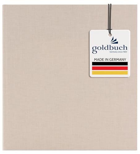 goldbuch 31605 Fotoalbum Summertime Trend 2, Fotobuch mit 100 weißen Seiten mit Pergamin Trennblätter, Foto Album mit Leinen Einband, bis zu 600 Bilder, Hochwertiges Papier, Beige, 30 x 31 cm