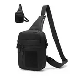 Oxford-Stoff Taktische Umhängetasche Militär Verdeckte Waffe Holster Pistole Tragetasche Handfeuerwaffe Halter Tasche für Outdoor-Camping Verdecktes Jagd EDC Pack(Color:Schwarz)