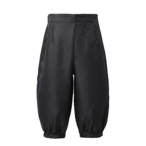BLESSUME Mittelalterliche Piratenhose Herren Renaissance Kostümhose Loose Fit (schwarz, M)