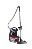 Fakir Red Vac Power Staubsauger mit Beutel 700W, Bodenstaubsauger mit Kabel, HEPA H13 Filter, sehr leisem Hocheffizienzmotor 69dB(A), großem 3l Staubbeutel & 9m Aktionsradius, Schwarz/Rot