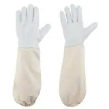 Hapyearn Imkerhandschuhe Stichfest,Imker Handschuhe Herren Damen Kinder,Handschuhe Imker aus Ziegenleder,Imker zubehör Für Bienenschutzhandschuhe Leder 47CM Mit Belüfteten Ärmeln