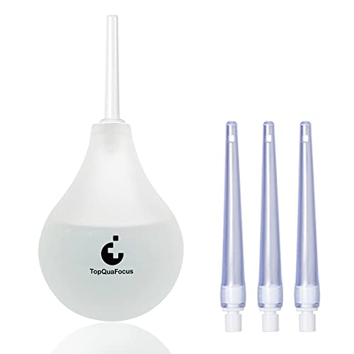 TopQuaFocus 224 ml Einlaufbirnen-Kit Analdusche und Vaginaldusche mit 4 Düsen (transparent)