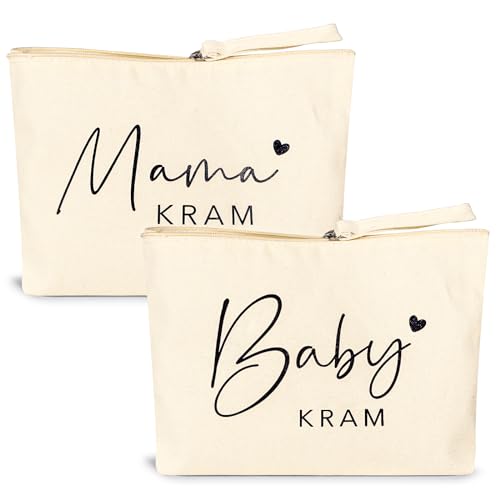 2pcs Geschenke für Mama zur Geburt Baby Kram Kosmetiktasche Bag für werdende Mama Mutter Beutel mit Reißverschluss Babyparty Geschenke für Mama Neue Mama Geschenke Mama zu Werden