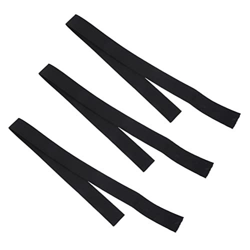 Healeved 3St verstellbarer Perückenriemen schmelzendes Band elastisches Perückenband Spitzenschmelzbänder wig band fauke haargummi Perücke Kantenbänder Perücken-Gummiband Polyester Black