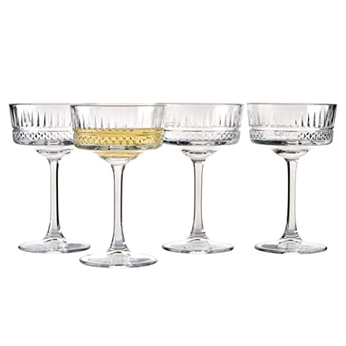 Pasabahce Elysia Sektgläser - 260 ml, Set aus 4 Stück, Hochzeit Sektgläser für Brautparty, Kristallklare Champagnergläser, Cocktailgläser für festliche Anlässe und Partyabende