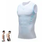 Duneva Abnehmweste Vitalvest Abnehmweste Ionic Shaping Herren Bequemer und Atmungsaktiver Eisseidenstoff für Herren KöRperformendes Bauch-Weg Kompressions Shapewear Unterhemd Abnehmen Weste Herren