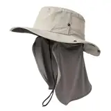 TOP-EX XL/XXL Sonnenhut Herren Wasserdicht UPF 50 Sonnenschutz Mütze mit Sonnenbrillenhalter Breite Krempe Outdoor Trekking Hut mit Nackenschutz Safari Sommer Mütze Faltbar