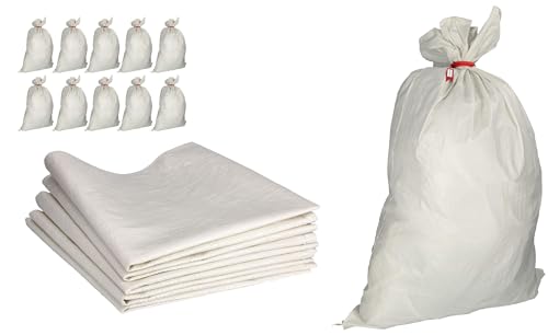 ToolSpace 10x Gewebesäcke Polypropylen-Sack, PP-Gewebe 105x65 cm - Propylen-Säcke 50 kg Ideal für Futtermittel, Getreide, Kohle, Öko-Pulver Lagerung von losen Gegenständen, Waren Transportsack