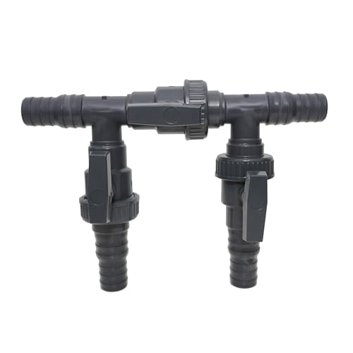HAF® 3 Wege Solarweiche / 3 Wege Ventil mit Absperrhahn I 4-Teiliges Bypass Set mit 32mm & 38mm Schlauchtüllen zum Anschluss von jeglicher Poolheizung, Wärmepumpe, Solarschnecke und Solarheizung